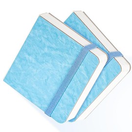 Funto Watercolor Journal 2-Pack, Cold-Pressed 100% Cotton, Pearlescent PU Leather Brown Hard Cover, Removable Elastic Band, Art Supplies for Watercolor & Mixed Media:_Blue-3.9x3.9