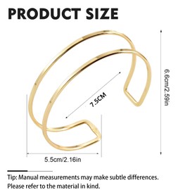 Hebterrka Minimalist bangle, layered bracelet, upper bangle, open bracelet, elegant cuff bangle, round bangle, stackable jewellery, gold