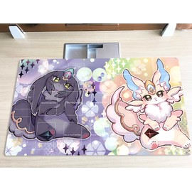 New Mlikemat Playmat Purrely and Lily TCG CCG OCG Trading Card Game Mat with Zones + Free Bag (ZD039-783-A)