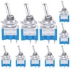Taiss / 10 pieces blue mini toggle switch on/off SPST