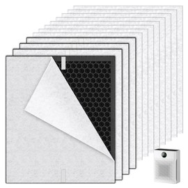 PR1 Replacement Filter for Mooka PR1 Air Purifier for Home Large Room up to 2200sq.ft, 4 Pack 3-in-1 H13 True HEPA Activated Carbon, with 8 Pcs Washable Filter for Pets