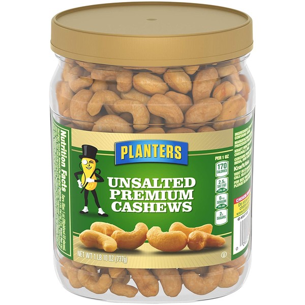 Planters Unsalted Premium Cashews (1.63 lb Jar)