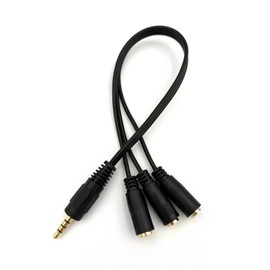 Qczhiwen 3.5mm Headphone Splitter 1 to 3-Ways 3.5mm (1/8") TRRS 4-Pole Gold Plated Male to 3-Female Stereo Jack Splitter Audio Cable Connectors 30cm