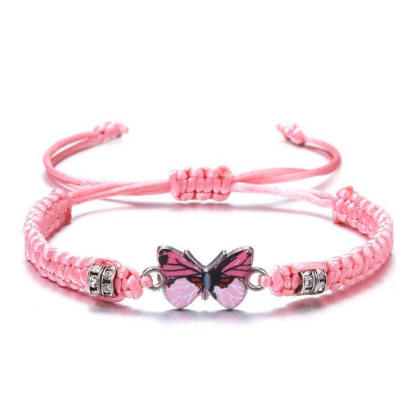 Kicomvi Butterfly Charm Bracelet Handmade Woven Adjustable Braided Rope Charming