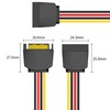 DCNETWORK 2-Pack 15 Pin SATA Power Splitter Cable - 8