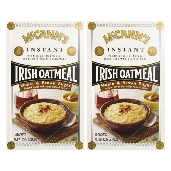 McCann's Irish Oatmeal Maple & Brown Sugar -- 10 Packets (Pack of 2)