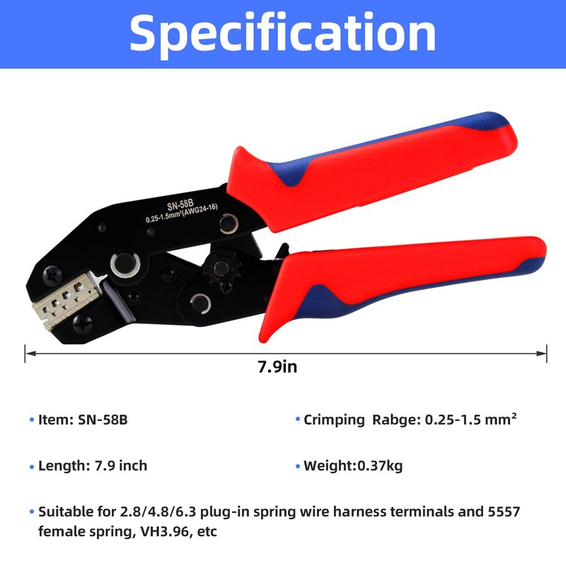 Wire Crimping Tool with Ratchetm, Ratcheting Wire Crimper Tool for