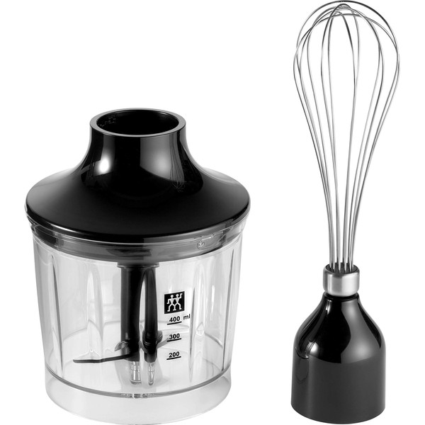 ZWILLING Accessory Set for Hand Blender, 2-piece: chopper attachment & whisk attachment, Stainless Steel/Black