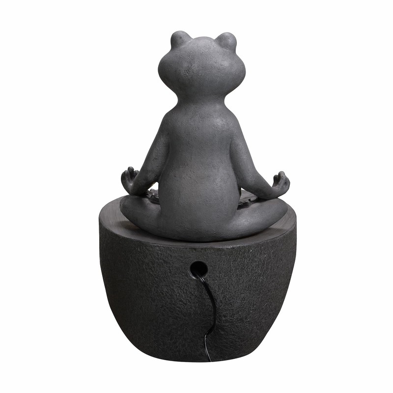 Meditating Frog Polyresin Fountain with LED Lights