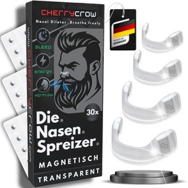 CherryCrow - The Nose Separators | (Pack of 15) Magnetic Nose Plasters for Better Breathing &amp; Sleeping - Starter Kit Magnetic Strips Nose Dilator - Transparent Pro Edition (Starter Kit)
