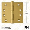Finsbury Hardware 4.5 Inch Brass Ball Bearing Door Hinges, 4.5