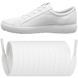 Endoto Shoelaces for Ecco Replacement Flat Shoe Laces Sneaker Strings (Color:White,Size:50Inch)