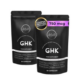 Samual's GHK-Cu Peptide Supplement C Copper Peptide Capsules for Hair, Skin & Nails C Cellular Health & Recovery Support C Samuals GHK CU Complex C 60 Capsules (Double Pack, 750mcg)