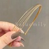 Herbeluemily Headband with Waves, Slim, Gold, Simple, Gold, 6 Rows