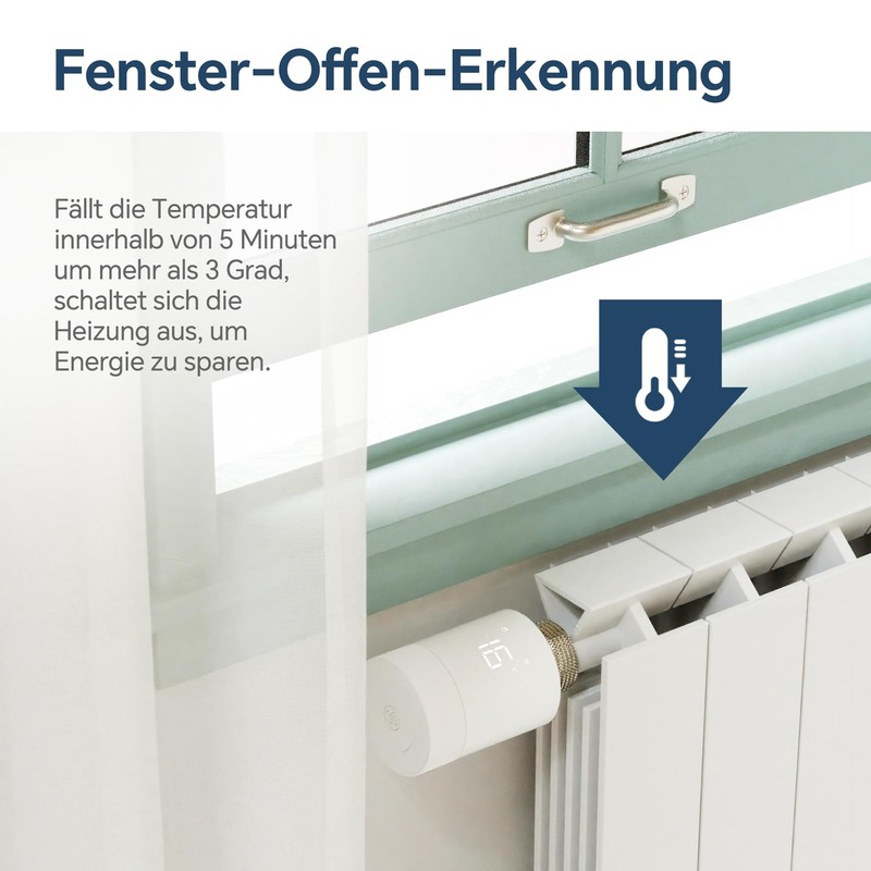 Beok Smart Home Radiator Thermostat, WLAN Heating Thermostat Heater, Digital