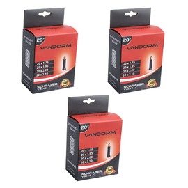 Vandorm 3 PACK 20" x 1.75" - 2.10" Bicycle Butyl Schrader Inner Tube Pack