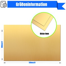 Uxney Brass Sheet, 1 mm x 100 mm x 150 mm, 99.9% Pure Brass Plates for DIY, Jewellery, Electrical, Repair, Industry (Pack of 2)