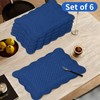 6 PC Quilted Placemats, 18"X13"Extra Large Cotton Placemats Set of