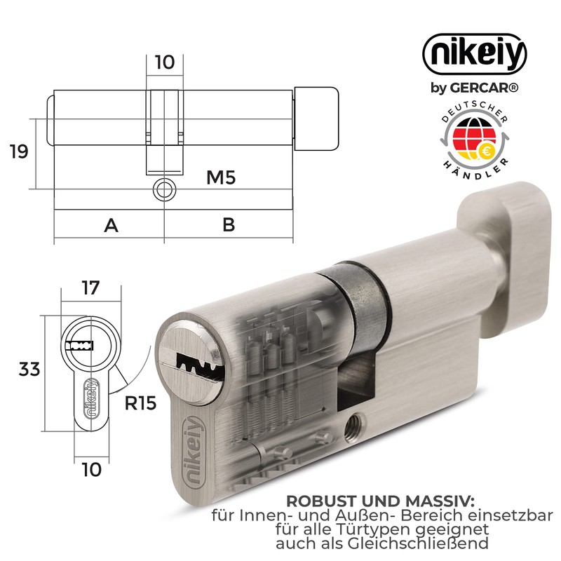 GERCAR Pro Locking Cylinder Mix 3 Keyed Alike Can be