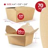 SPARGOS Chinese Takeout Containers (70 Pack) 30oz Kraft Brown Cardboard
