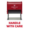 Vivid Stamp Handle With Care Self Inking Rubber Stamp -
