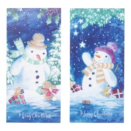 evelay Christmas Cards Pack 16 Slim Traditional Snowman Gifts Photo Xmas Card Set with White Envelopes Included (Snowman)