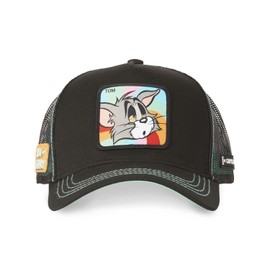 Capslab Tom Black Turquoise Tom and Jerry Trucker Cap, Trucker-Tom-Black-#30216