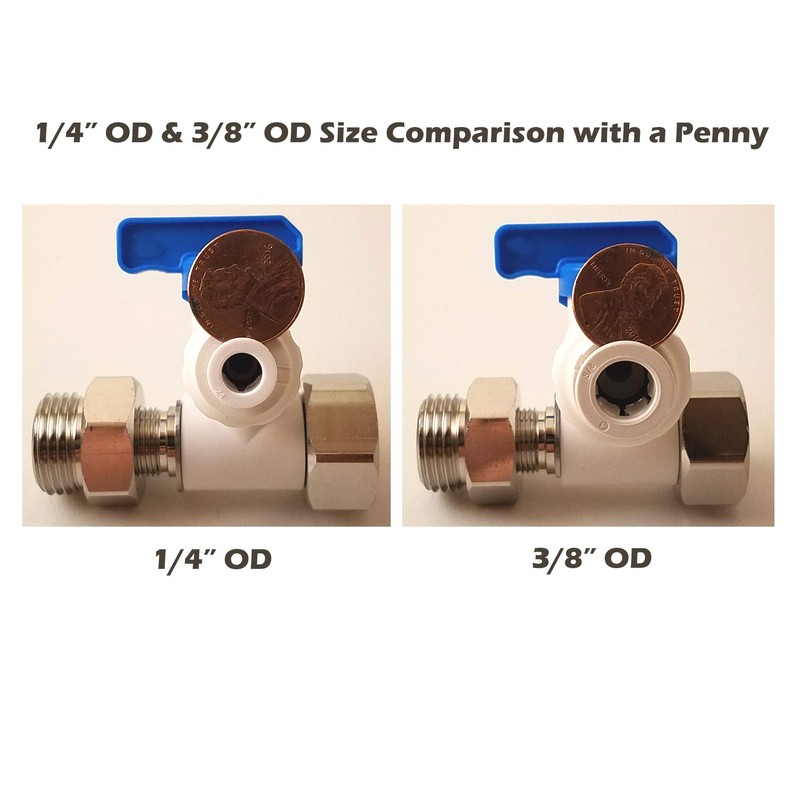 TOTOMO 3/8"OD Push Fit Angle Stop Adapter Valve - Fits