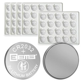 EEMB CR2032 Batería 3V Lithium Batería Li-MnO₂ Batería de botón 2032 Batería DL2032,ECR2032,LM2032 para llaveros,Controles remotos de automóviles,monitores de glucosa,Controles remotos,Relojes(100)