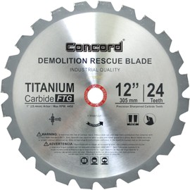 Concord Blades RCB1200T024HP 12" 24 Teeth TCT Demolition Rescue Carbide Saw Blade