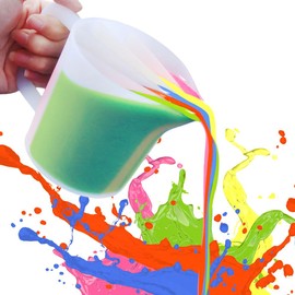 BIGEBO Silicone Spilt Cup, 5-Channel Reusable Resin Split Pouring Cup with Handle Resin Mixing Split Cup for Paint Pouring Resin Art Fluid Art