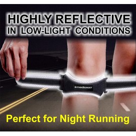 medicmat 2 x Night Sports Photoluminescent Patella Bands. Protect Patellar Tendinitis, Chondromalacia, Meniscus and Ligament Injuries
