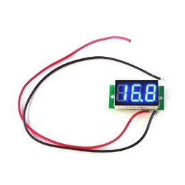 [Simple Goods] Small Digital Voltmeter, 2.4 V - 30 V, Blue (2 Wire Type = No Separate Power Supply Required/Embedded Type), Voltage Measurement, Blue