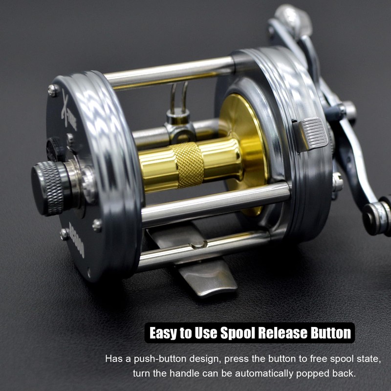 CAMEKOON X-Tribe Round Baitcasting Fishing Reel, Synchronized Level Wind System,