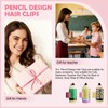 3Pcs Pencil Hair Claw Clips, Funny Teacher Hair Clips