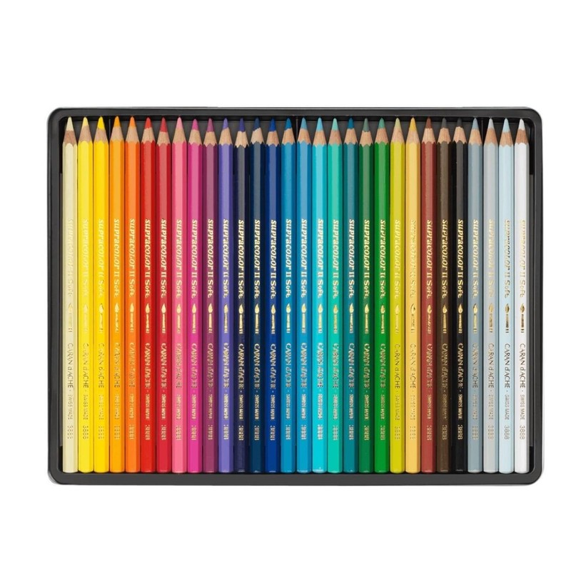 Caran D Ache Supracolor 30 Watercolour Pencils and 1 Card