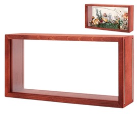 OLYCRAFT 26x13x6cm Shadow Photo Frame Shadow Box Picture Frame with Double-Sided Acrylic Clear Window DIY Display Box Wooden Box Frame for Dried Flowers Specimens Handicrafts Souvenirs and Photos