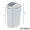Cand 1 Pack Slim Trash Bin with Swing Lid, 3.5
