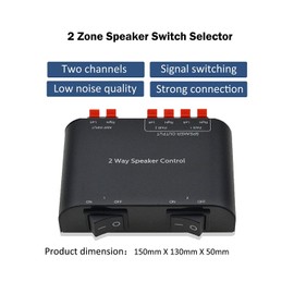 A ADWITS 2-Channel Speaker Switcher Selector Box with Terminal Claps 150W RMS per Channel, Black