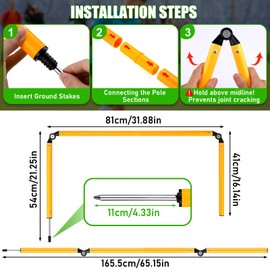 TOBWOLF Soccer Agility Traning Poles, Fixed & Collapsible Options(6 Piece Sets) Soccer Training Poles for Agility Drills, Durable Football Sticks for Training, Adjustable Sport & Football Equipment