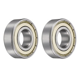sourcing map 2pcs 6204ZZ Bearing 20x47x14mm, Chrome Steel Double Shielded Precision Bearing, Lubricated Deep Groove Ball Bearings, P6 (ABEC 3)