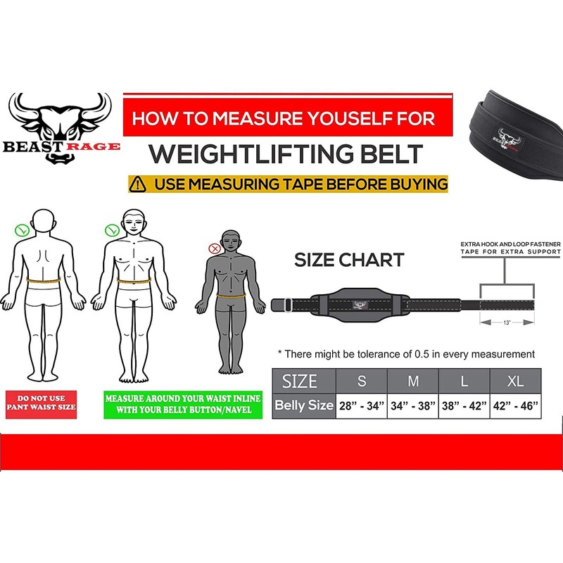 Weight Lifting Belt Double Strength 5.5 Padded Neoprene Back Gym