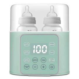 Baby Bottle Warmer 9-in-1 Multifuntion Breast Milk Warmer, Fast Baby Food Heater and Defrost Warmer with Timer for Twins, LCD Display Accurate Temperature Adjustment, 24H Constant Mode-Green