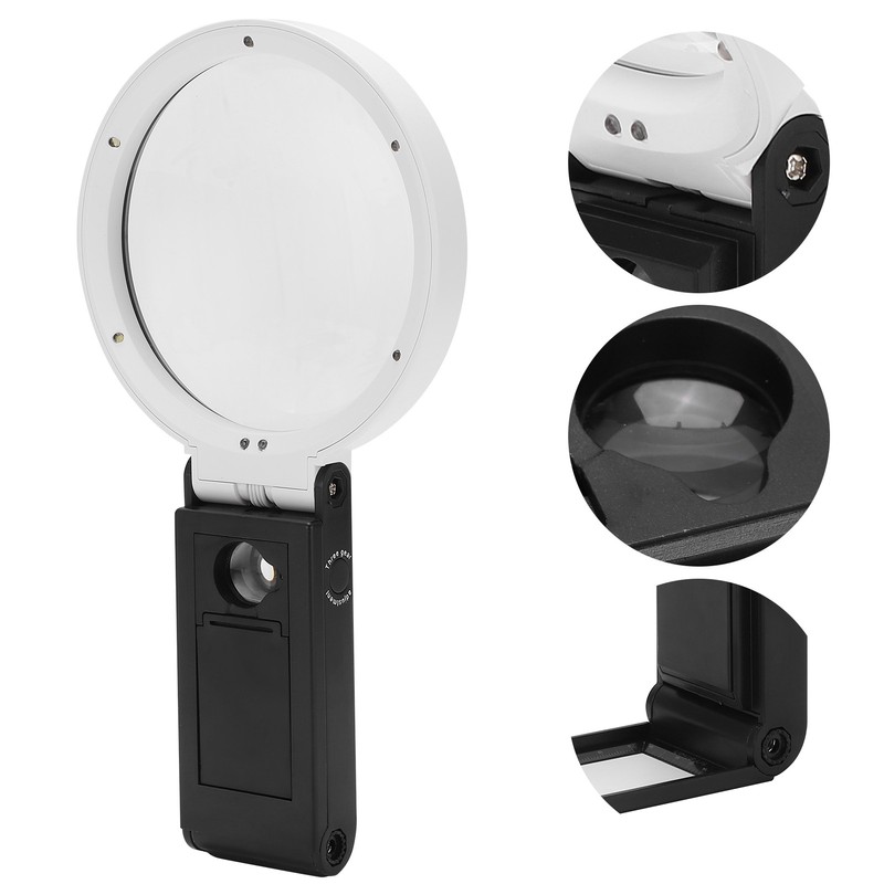 TH‑7018‑C Magnifying Glass Portable Folding Reading Magnifier with LED Light