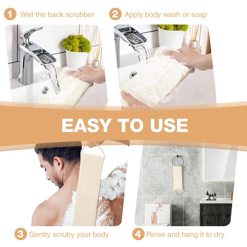 Thoquene Back Scrubber for Shower, Back Washing Aid Exfoliating Glove