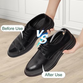 KUOGAS 2 pairs of shoe stretchers for men and women, shoe stretchers made of natural pine wood, wrinkle-free, breathable, available in various sizes, suitable for leather shoes and trainers, Pine wood