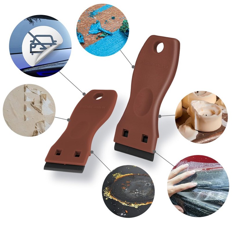 Flintronic Plastic Scraper with 20PCS Plastic Blades, Window Scrapers Ceramic