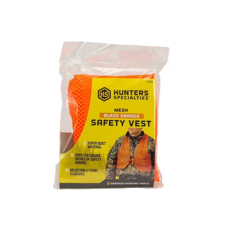Hunters Specialties Adult Mesh Safety Vest - Blaze Orange High