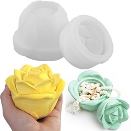Resin Jar Molds with Lid, Rose Flower Jar Molds for Epoxy Resin Casting, Candy Jewelry Storage Boxes, Flower Pot, Candle Jars Home Decoration, DIY Crafts