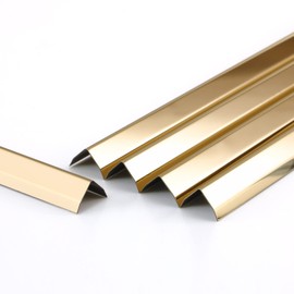 Trimold L Molding Stainless Steel Corner Guards with 90° Angle for Wall Cabinet Baseboard Protection and Decoration, 2.9ft x 0.59in (6pcs)